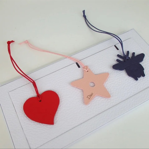 AUTH Christian Dior Heart Star Bee 3 Piece Set ornament keychain bag cha… - Picture 6 of 6